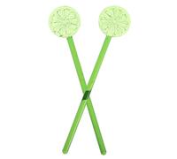 LALADEFIEE 2 Piezas Agitadores de Vidrio Transparente, Varilla Agitadora de Vidrio Forma de Rodaja de Limón, Verde, para Restaurante y Fiestas, Fácil Limpieza, No Absorbe Reutilizable