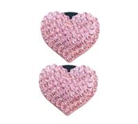 LALADEFIEE 2 Piezas Ambientador de Coche Bonito Clip para Ventilación de Coche Decoración de Carro Corazón de Vidrio Aromaterapia Elegante
