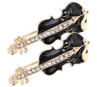 LALADEFIEE 2 piezas Broche Violín Esmaltado Pin Decorativo para Solapas Bufandas y Vestidos Adorno Original para Ropa y Accesorios Diseño Creativo y Duradero para Mujeres