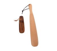 LALADEFIEE 2 piezas Calzador de Madera de Haya y Nogal Mango Grueso Diseño para Ancianos y Embarazadas Herramienta Portátil para Calzado Formal y Deportivo Hogar y Viajes