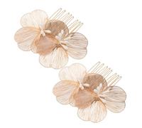 LALADEFIEE 2 Piezas De Peineta De Flores Para Novia, Tocados De Novia, Piezas De Pelo De Perlas, Peines Laterales Para Dama De Honor, Accesorios Para El Cabello Para Mujeres Y Niñas