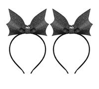 LALADEFIEE 2 Piezas Diadema Halloween Murciélago Alas Brillantes Accesorio Disfraz Mujer Fiesta Cosplay Cabeza Ligera y Realista para Celebraciones Espeluznantes