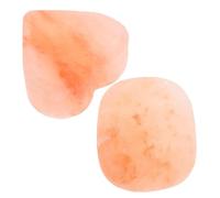 LALADEFIEE 2 Piezas Kit de Piedras de Masaje de Sal Mineral Natural Jabón Exfoliante Artesanal Forma de Corazón y Ovalado para Spa Relajación y Cuidado Corporal