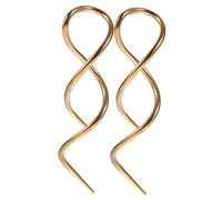 LALADEFIEE 2 piezas Pendientes Espiral Retorcidos de Acero Inoxidable para Mujer Diseño Minimalista y Duradero Doradas Accesorios Versátiles para Uso Diario y Fiestas