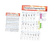 LALADEFIEE 2 piezas Tabla de Digitación de Saxofón con Diagramas de Acordes para Principiantes y Expertos Papel Revestido Resistente Guía Práctica para Aprendizaje Musical y Composición