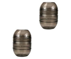 LALADEFIEE 2 vasos para teñir el cabello con práctico vaso mezclador para el color del cabello, fondo antideslizante, reutilizable para peluqueros y coloración del cabello, transparente