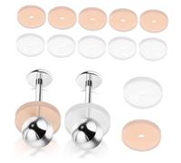 LALADEFIEE 20 Piezas Unidades Discos de Silicona para Pendientes Protectores Antirozaduras para Piercing Almohadillas Transparentes y Color Piel para Aliviar Molestias y Evitar Queloides