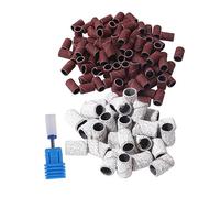 LALADEFIEE 201piezas Lijadora Profesional Para Uñas Con Cabezal De Cerámica Bandas De Lijado Para Eliminar Gel y Pulir Uñas Accesorios De Manicura y Pedicura Bandas Blancas y Cabezal De
