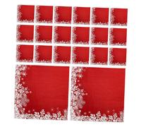 LALADEFIEE 20hojas Servilletas Navideñas Copos de Impresos Servilletas de Papel Rojas para Decoración de Mesa de Fiesta para Cena de Navidad y Celebraciones de Invierno
