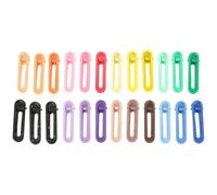 LALADEFIEE 24 Pinzas Cabello Grandes de Colores Degradados, Ovaladas y Caladas, Set Básico de 8 Colores X 3 Unidades, Accesorios para Peinados Infantiles y Decoraciones para Niñas