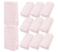 LALADEFIEE 25 Bolsas Pequeñas de Papel Kraft Estampadas Lunares Rosa para Dulces Galletas y Recuerdos de Fiestas Infantiles y Bodas