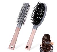 LALADEFIEE 2piezas Cepillo De Pelo Redondo Para Tipo De Cabello Cepillo Desenredante Mango Ergonómico y Diseño Resistente Para Estilos Ondas y Curvas