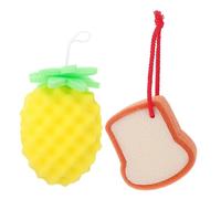 LALADEFIEE 2piezas Esponjas De Baño Cordón Para Colgar Ducha Exfoliante y Esponja Para Burbujas Prácticos Accesorios De Baño