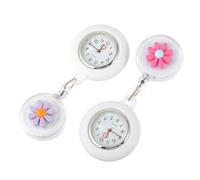 LALADEFIEE 2piezas Relojes De Bolsillo para Enfermeras Diseño De Flores Reloj De Pecho Portátil y Decorativo para Médicos y Estudiantes De Salud