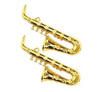 LALADEFIEE 2piezas Saxofón Decoración Para Casa De Muñecas De Instrumento Musical Miniatura Accesorios Para Escenarios De Fotografía y Juguetes Infantil Diseño Detallado y Ligero