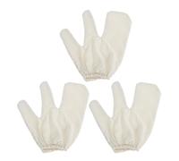 LALADEFIEE 3 guantes de masaje de seda cruda, manoplas de masaje ayurvédico con muñequeras elásticas para exfoliación corporal y cepillado en seco para mujeres y hombres.