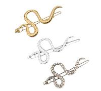 LALADEFIEE 3 Horquillas de Aleación Pinzas Creativas Forma de Serpiente en S que Sujetan Bien el Cabello sin Caer, Accesorio Elegante para Festivales y Actividades al Aire Libre