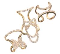 LALADEFIEE 3 piezas Anillos para Uñas Decorativos con Diseño Único y Cómodo Accesorios para Manicura y Estilo Versátil Perfectos para Realzar Encanto Femenino