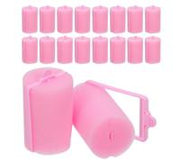 LALADEFIEE 30 Piezas Rulos de Esponja para Cabello sin Calor Rizadores Suaves para Dormir para Flequillo Aireado y Cabello Corto Accesorios de Peinado Rosa para Mujeres y Niñas