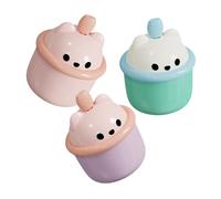 LALADEFIEE 3piezas Creador De Facial Diseño De Oso Dispositivo Portátil Para Limpiar La Piel y Hacer Burbuja Para Gel De Ducha y Limpiador Facial Morado