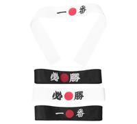 LALADEFIEE 4 Diademas Ninja Japonesas de Poliéster para Artes Marciales Diseño Ancho y Grueso, Ideales para Entrenamientos Intensos y Disfraces de Chef Sushi