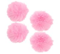 LALADEFIEE 4 Piezas Cubierta de Viento para Micrófono Lavalier Rosa de Piel Artificial Portátil Reducción de Ruido para Podcast y Vlogging