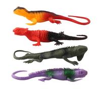 LALADEFIEE 4 Piezas Juguetes de Anole Simulados con Sonido Modelos de Animales Salvajes Realistas para Decoración Educativa y Adornos de Escritorio