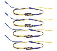 LALADEFIEE 4 piezas Pulsera Ucraniana Tejida Mano con Diseño de Doble Simbólico Brazalete Trenzado Étnico para Mujer Accesorio Artesanal para Eventos Culturales y Moda Diaria