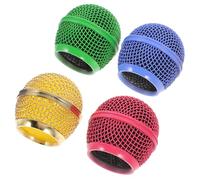 LALADEFIEE 4 piezas Rejillas de Malla para Micrófono de Cubiertas Coloridas para Micrófono Inalámbrico por Cable Accesorios Duraderos que Reducen Ruido Interferencias Compatibles para