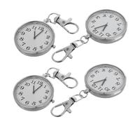 LALADEFIEE 4 Piezas Reloj de Bolsillo Enfermera con Llavero Diseño Vintage con Números Grandes Portátil para Estudiantes y Personas Mayores Cuarzo Preciso para Gestión del Exámenes y Trabajo