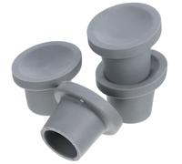 LALADEFIEE 4 Protectores Antideslizantes de Goma para Patas de Silla de Baño y Ducha de 28 Mm Orificio Superior, Reforzados Acero Inoxidable, Repuestos para Sillas de Ruedas y Ayudas