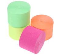 LALADEFIEE 4 Rollos de Serpentinas de Papel Crepé de Varios Colores Que Brillan Oscuridad Papel Fluorescente Cortables para de Fiestas Cumpleaños y Ventanas