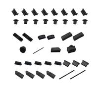 LALADEFIEE 40 Protectores de Tapón Antipolvo de Silicona para Interfaz de Placa Base de Ordenador, Fácil de Quitar y Prevenir Objetos Extraños, Color Negro, para Varios Estilos