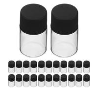 LALADEFIEE 40 Unidades Frascos de Vidrio Transparentes con Tapa Unidades Botellas Pequeñas Reutilizables para de Aceite y Líquidos Envases Prueba de Fugas para Almacenamiento y Viaje