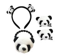 LALADEFIEE 4piezas Adorable Panda Hair Accessories Cute Hairbands Hair Clips and Scrunchies for Parties and Daily Use