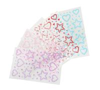 LALADEFIEE 5 Hojas Pegatinas Faciales Autoadhesivas de Gemas Forma de y con Adhesivo Fuerte Material Hipoalergénico y Cómodo para Maquillaje de San Valentín y Festivales Decoración DIY para