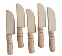 LALADEFIEE 5 Piezas Cortadores de Madera para Muñecas Juguete DIY Seguro con Bordes Redondeados para Cocina de Casa de Muñecas Accesorios Realistas y Compactos para Decoración Infantil