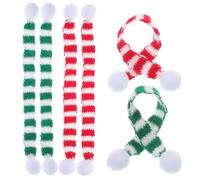 LALADEFIEE 6 Piezas Bufandas Navideñas Miniaturas para Decoración Botellas Vino Muñecos Fiesta Navidad Accesorios Festivos Suaves Duraderos