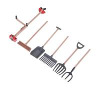 LALADEFIEE 6 Piezas Mini Herramientas Agrícolas Simuladas para Decoración de Mesa de Arena Accesorios Realistas para Paisaje de Granja y Jardín Miniatura