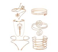 LALADEFIEE 6 piezas Pulseras de Brazo Superiores Ajustables de Metal con Diseño de Escorpión Geométrico para Mujer Accesorio de Moda Vintage para Fiestas y Uso Diario