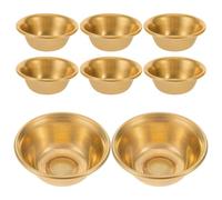 LALADEFIEE 8 Cuencos Sagrados Budistas de Cobre para Ceremonias Rituales, Diseño Elegante y Ahorro de Espacio, Ideales para Ofrendas en Templos y Peregrinaciones
