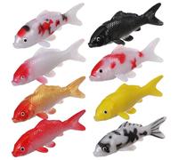 LALADEFIEE 8 Piezas Peces Artificiales de Adornos de Acuario Realistas de Plástico Decoración Flotante para Peceras y Jardines de Hadas