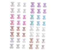 LALADEFIEE Accesorios DIY para Uñas 48 Piezas de Resina en Varios Colores, Decoraciones para Manicura Personal y Creativa Diseño de Pequeño Oso Color Aleatorio