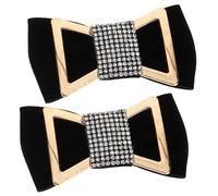 LALADEFIEE Adornos para Zapatos Lazo de Terciopelo Negro y Pedrería 1 Par de Clips Decorativos para Tacones Accesorios Elegantes para Bodas y Eventos Obsequios