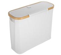 LALADEFIEE Almacenamiento de Baño para Papel Higiénico con Diseño Simple, Cesta Plegable con Tapa, Organizador para Sala y Baño en Oxford Beige