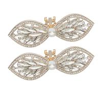 LALADEFIEE Amuletos para Zapatos Broche de Zapato Dorado de Aleación de Zinc Gemas de Imitación, Desmontable, Accesorio Joya para Niñas y Madres en Fiestas y Ocasiones Obsequios