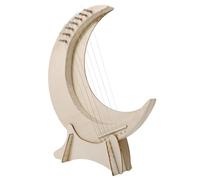 LALADEFIEE Arpa Creativo de Lira Portátil de Madera 7 Cuerdas para Principiantes y Diseño Delicado Instrumento Musical de Forma Lunar Sonido Completo