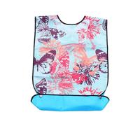 LALADEFIEE Babero de Alimentación para Adultos Mangas Impermeables y Recogedor de Migas, Adecuado para Personas Mayores