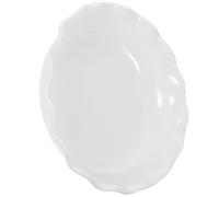 LALADEFIEE Bandeja para Hornear Pizza Diseño Original de Encaje Color Blanco de Cerámica Redonda, Fácil de Desmoldar Alto Brillo, Adecuada para Horno