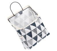 LALADEFIEE Bolsa de Almacenamiento Colgante de Tela con Ganchos Adhesivos Organizador Montado Pared para Dormitorio Oficina y Armario Diseño Azul con Patrón y Múltiples Bolsillos para